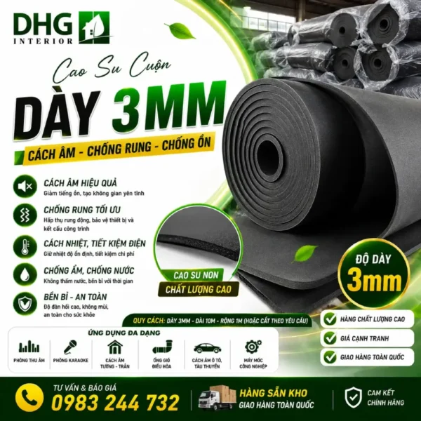 Cao Su Cuộn Dày 3mm