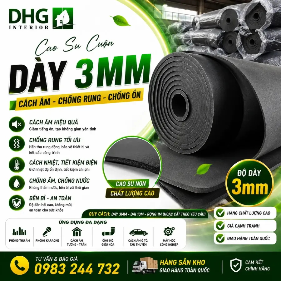 Cao Su Cuộn Dày 3mm