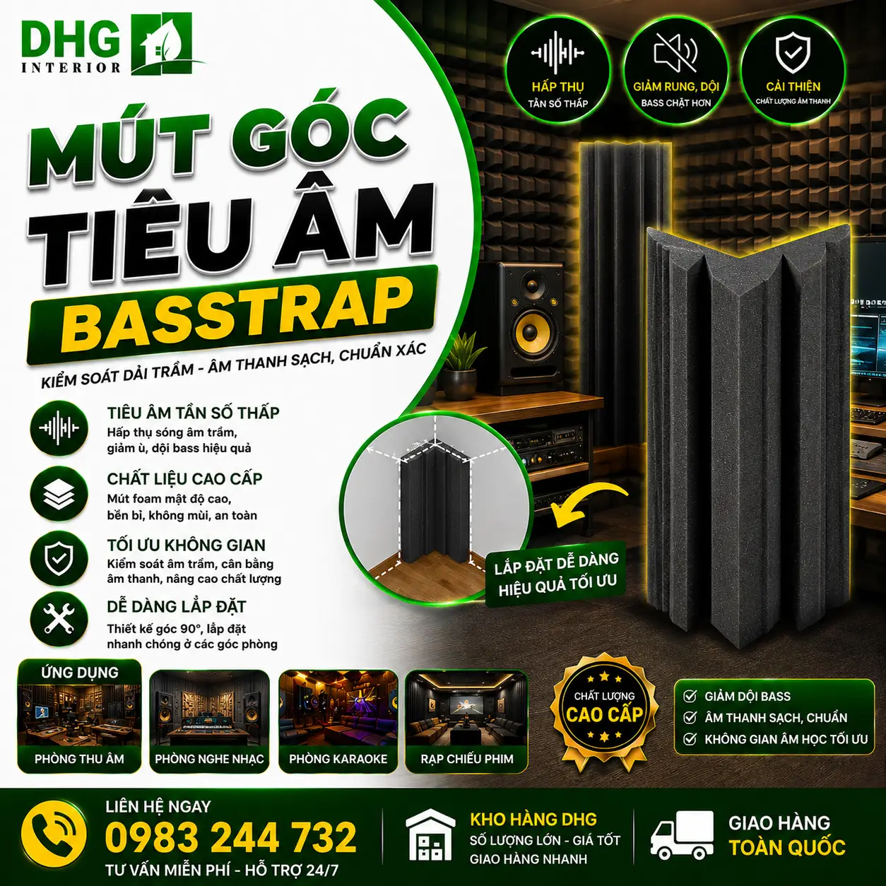 Mút Góc Tiêu âm Basstrap