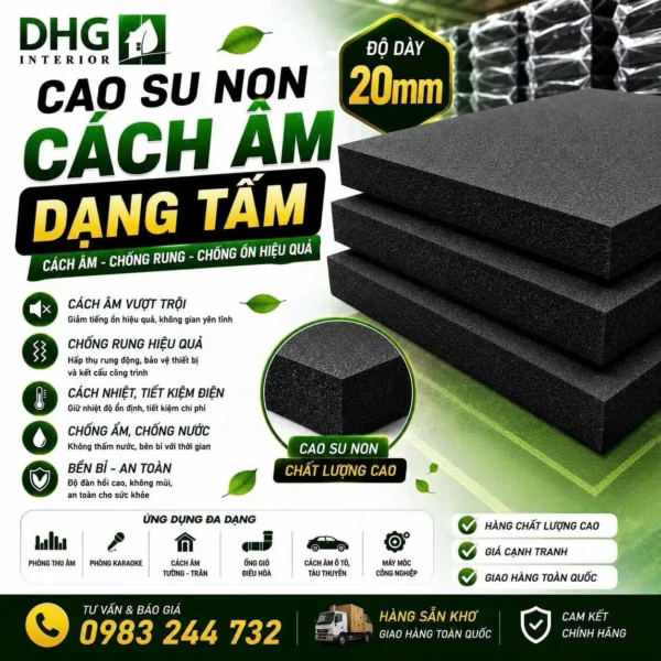 Cao Su Non Cách Âm 20mm