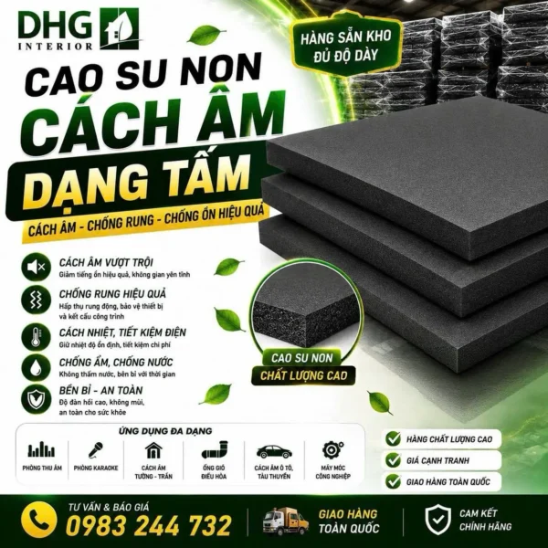 Cao su non cách âm dạng tấm