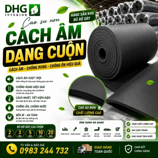 Cao su non cách âm dạng cuộn