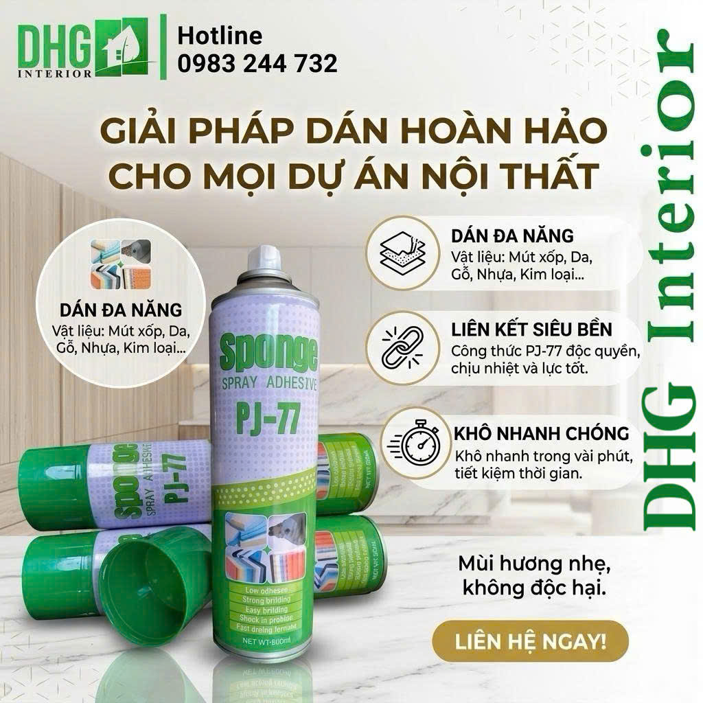Keo Xịt Đa Năng PJ-77 – Giải Pháp Kết Dính Hiệu Quả Trong Thi Công Nội Thất 1