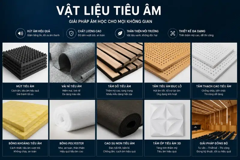 Vật liệu tiêu âm 1 Vật liệu tiêu âm gỗ tiêu âm mút tiêu âm polyester fiber DHG Interior